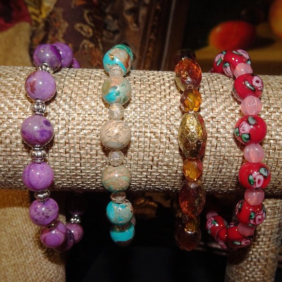 Handmade Mediterranean Stretch Bracelets by Carole With an E! - Picture 5 of 14